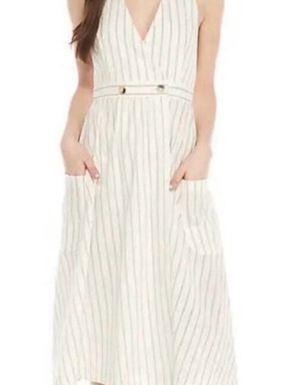 Free People pinstriped Diana wrap dress small